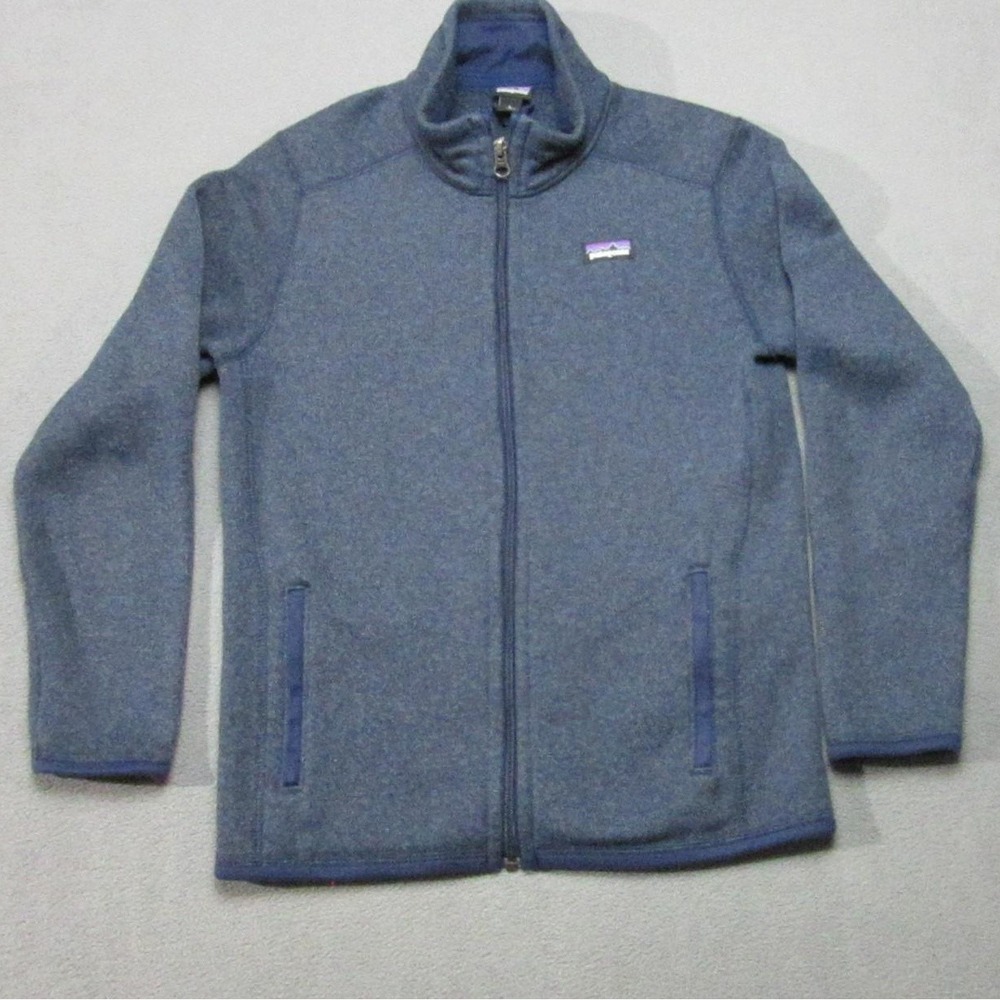 Patagonia Jacket Kids 12 Large Blue Fleece Full Zip Outdoor Hiking Casual